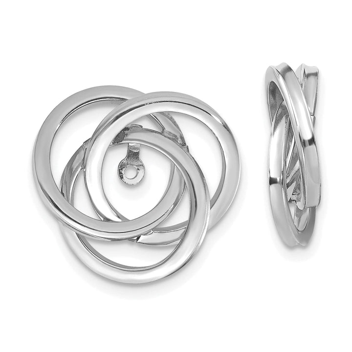 Lovely Rita's Earrings 14K White Gold Polished Love Knot Earring Jackets