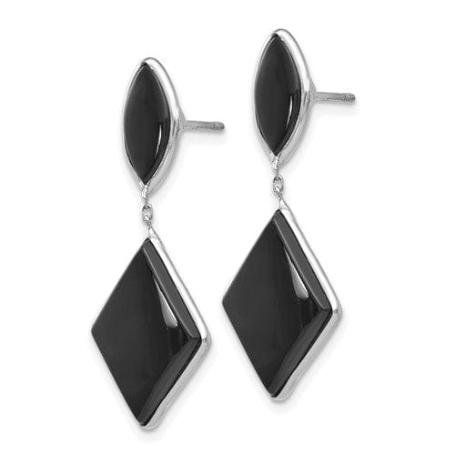 Lovely Rita's Earrings 14k White Gold Polished Onyx Post Earrings