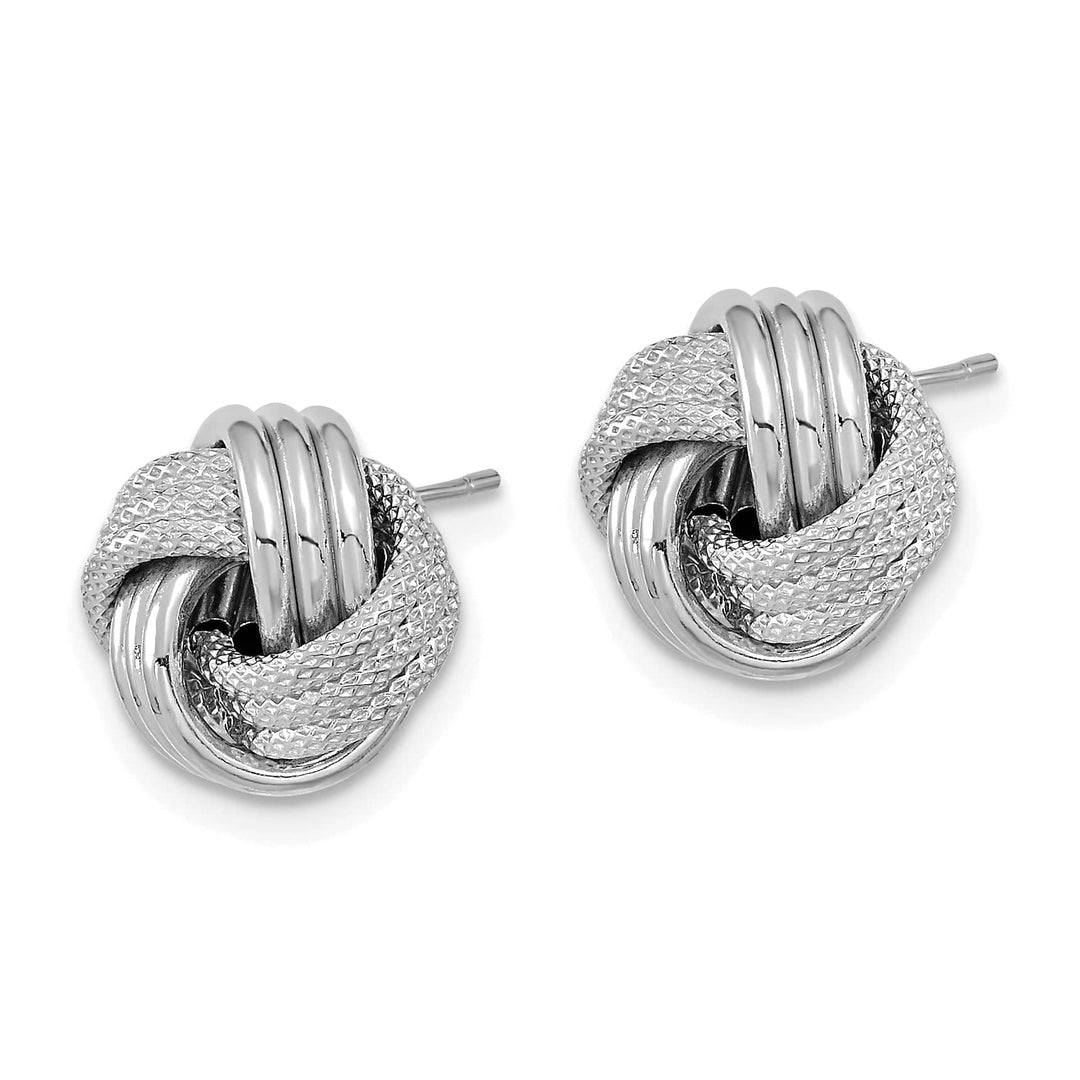 Lovely Rita's Earrings 14K White Gold Premium Polished 11.5mm Love Knot Post Earrings