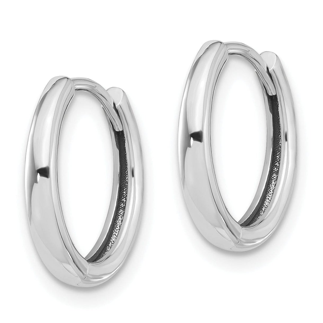 Lovely Rita's Earrings 14K White Gold Premium Polished 14.3mm Round Hinged Hoop Earrings