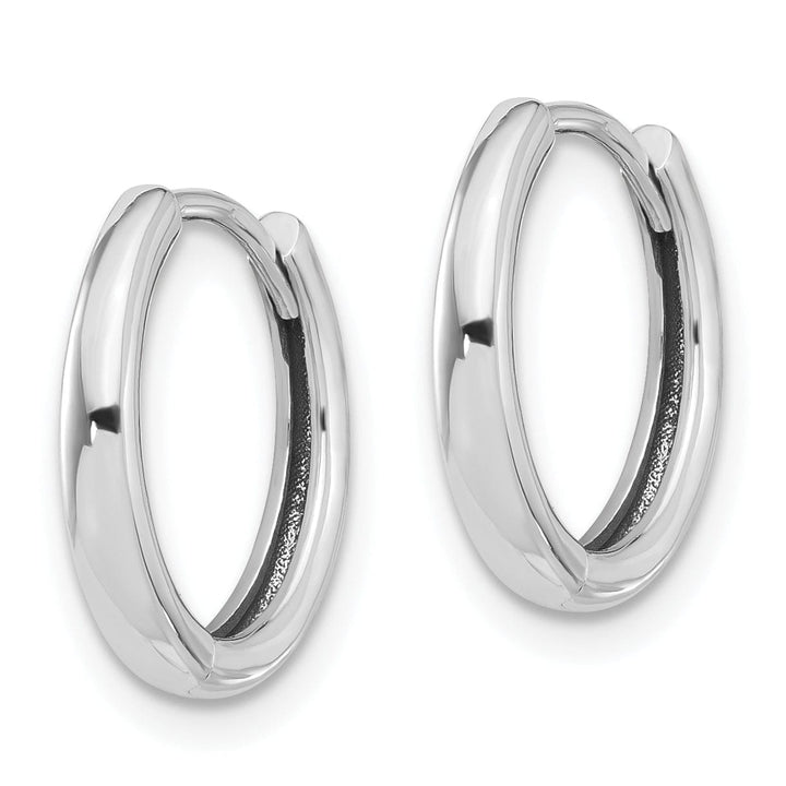 Lovely Rita's Earrings 14K White Gold Premium Polished 14.3mm Round Hinged Hoop Earrings