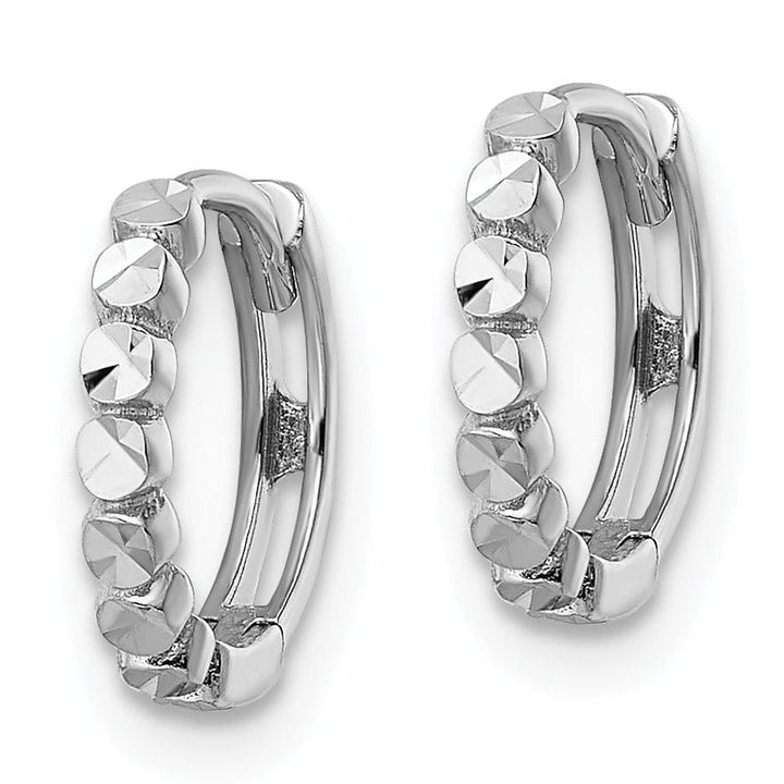 Lovely Rita's Earrings 14K White Gold Pretty Polished 11.85mm 2x12mm Hinged Hoop Earrings