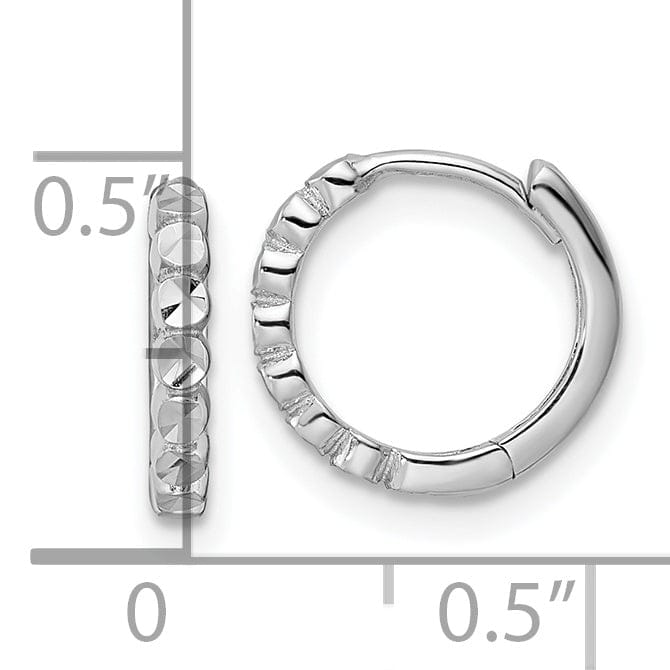 Lovely Rita's Earrings 14K White Gold Pretty Polished 11.85mm 2x12mm Hinged Hoop Earrings