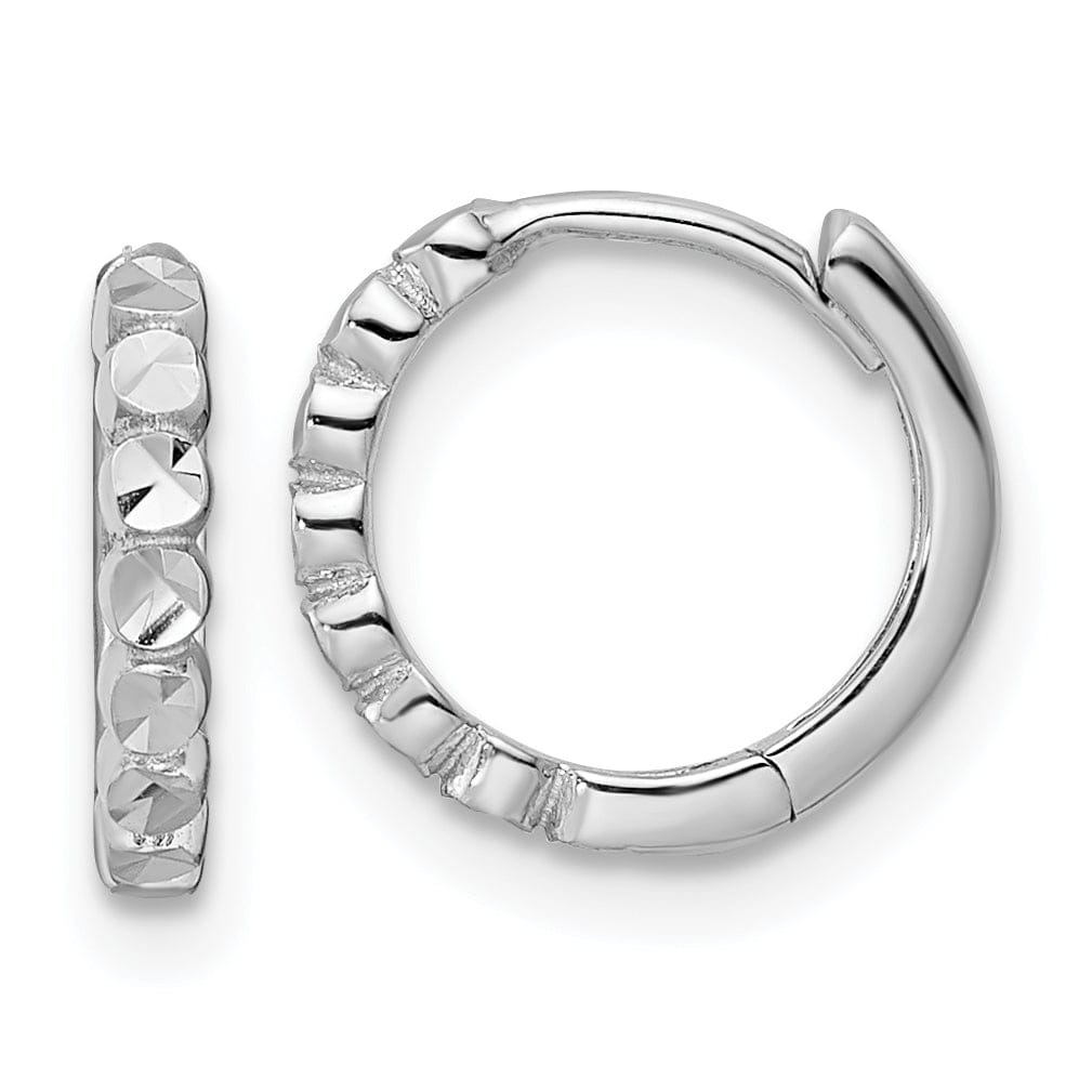Lovely Rita's Earrings 14K White Gold Pretty Polished 11.85mm 2x12mm Hinged Hoop Earrings