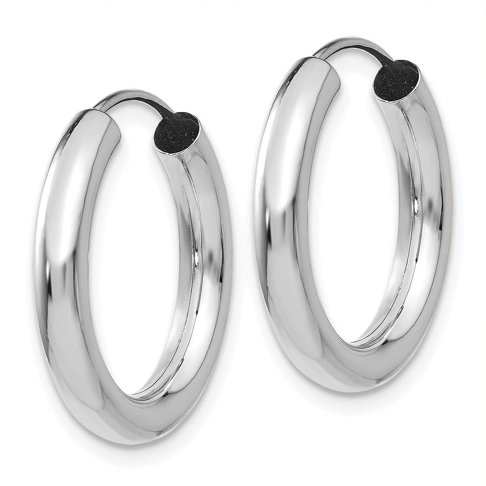Lovely Rita's Earrings 14K White Gold Radiant Polished 3.00x20mm Endless Hoop Earrings