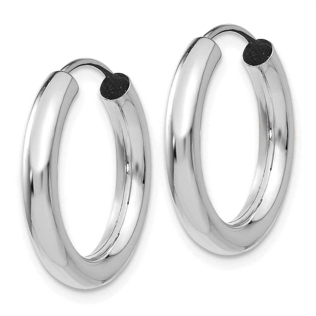 Lovely Rita's Earrings 14K White Gold Radiant Polished 3.00x20mm Endless Hoop Earrings