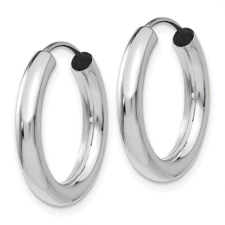 Lovely Rita's Earrings 14K White Gold Radiant Polished 3.00x20mm Endless Hoop Earrings