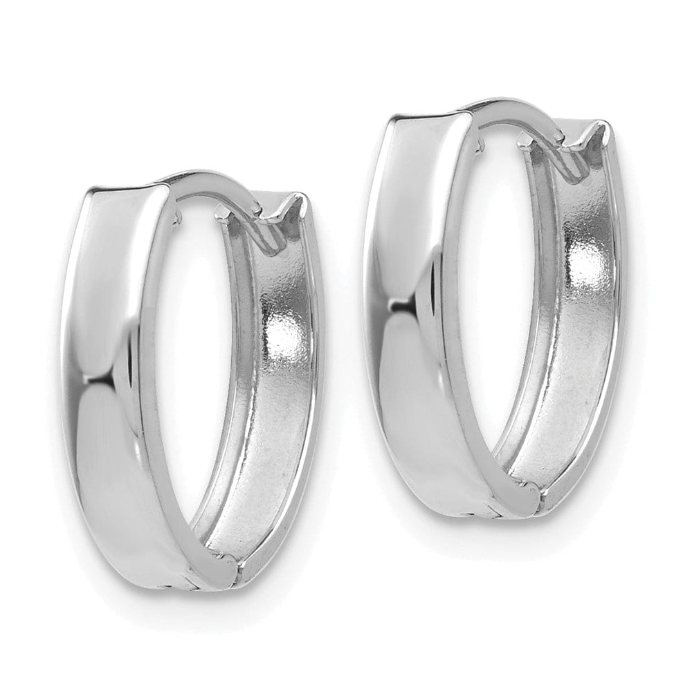 Lovely Rita's Earrings 14K White Gold Refined Polished 10mm Hinged Hoop Earrings