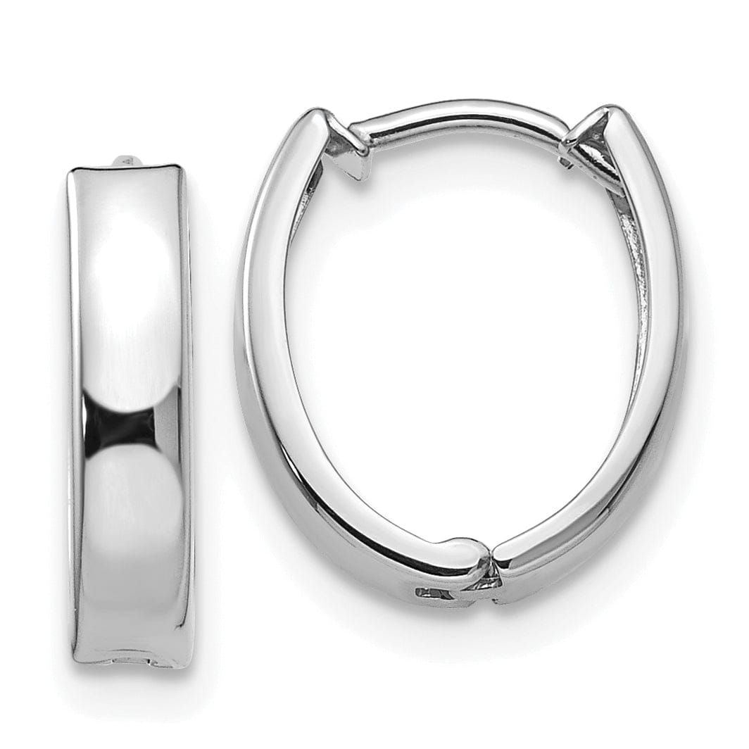 Lovely Rita's Earrings 14K White Gold Refined Polished 10mm Hinged Hoop Earrings