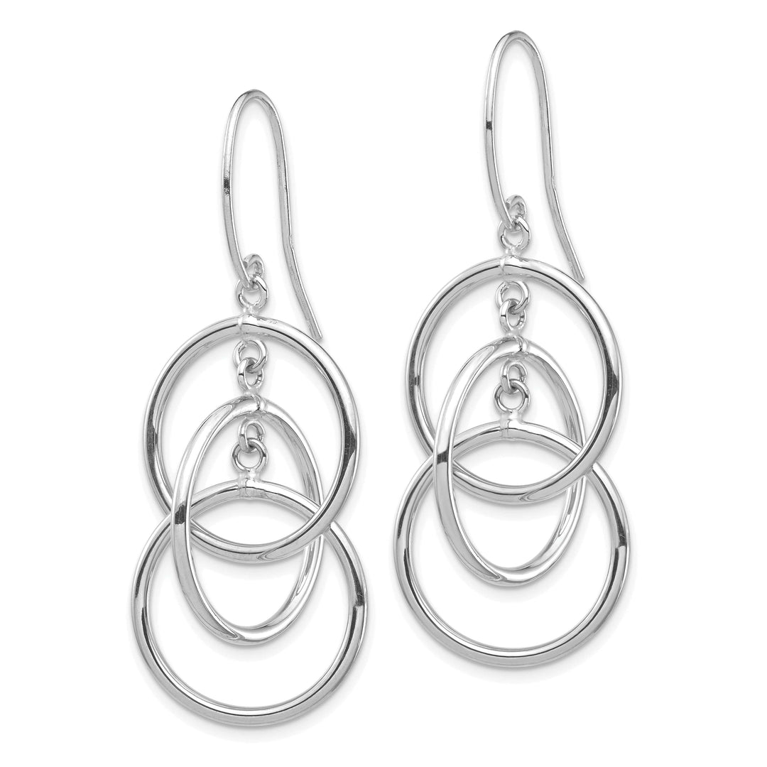 Lovely Rita's Earrings 14K White Gold Refined Polished 18mm Circles Dangle Earrings