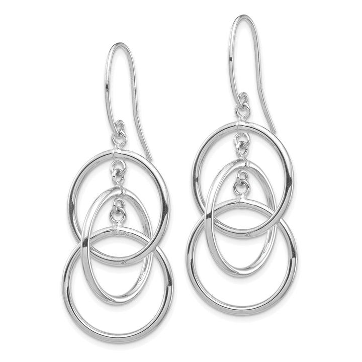 Lovely Rita's Earrings 14K White Gold Refined Polished 18mm Circles Dangle Earrings