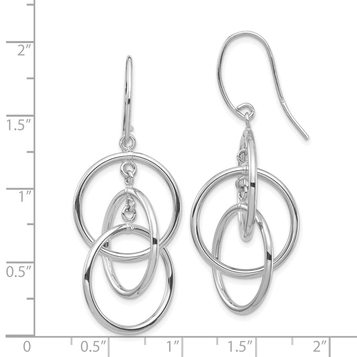Lovely Rita's Earrings 14K White Gold Refined Polished 18mm Circles Dangle Earrings