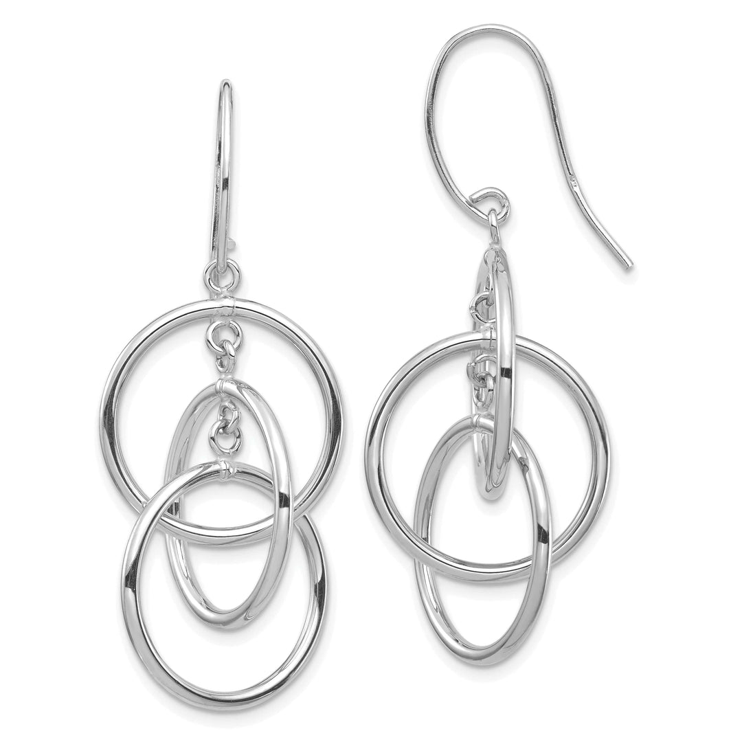 Lovely Rita's Earrings 14K White Gold Refined Polished 18mm Circles Dangle Earrings