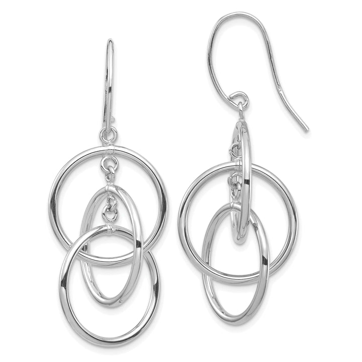 Lovely Rita's Earrings 14K White Gold Refined Polished 18mm Circles Dangle Earrings