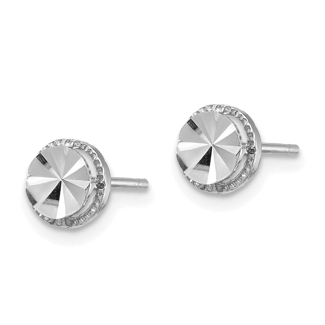 Lovely Rita's Earrings 14K White Gold Sparkling Polished 6.25mm Design Post Earrings