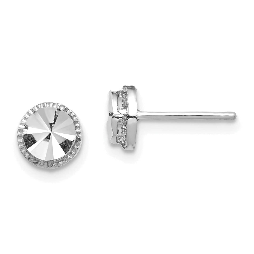 Lovely Rita's Earrings 14K White Gold Sparkling Polished 6.25mm Design Post Earrings