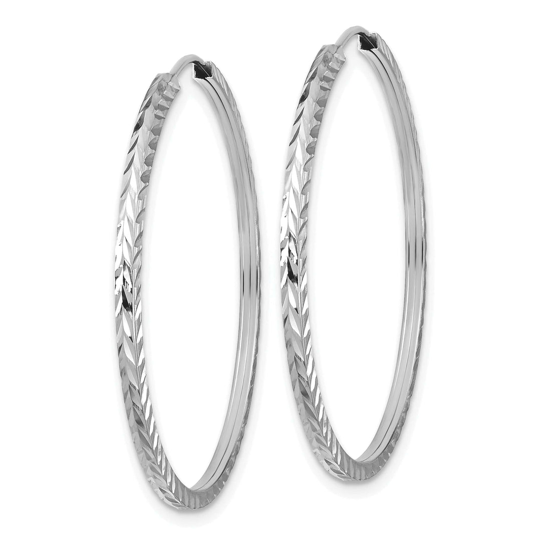 Lovely Rita's Earrings 14K White Gold Square-Tube 1.35x35mm Endless Hoop Earrings