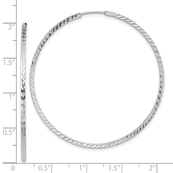 Lovely Rita's Earrings 14K White Gold Square-Tube 1.35x50mm Endless Hoop Earrings