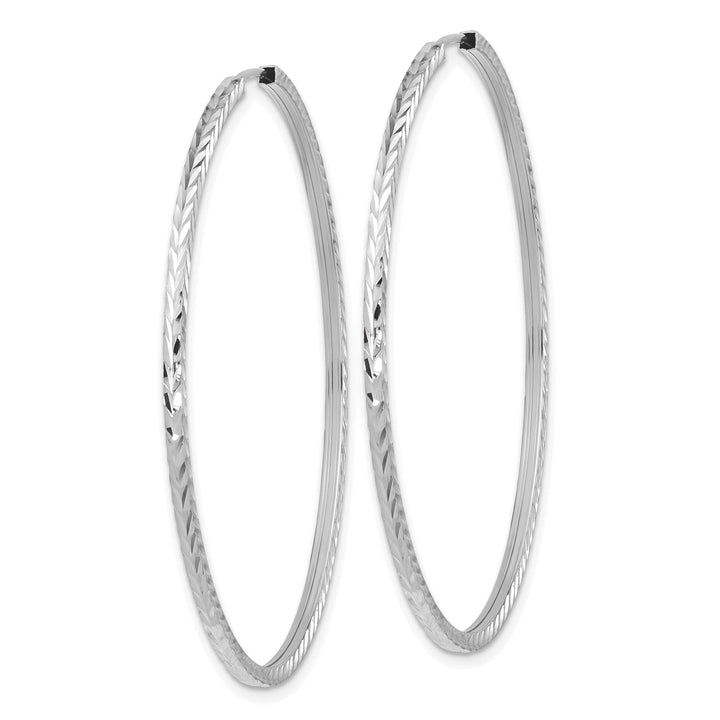 Lovely Rita's Earrings 14K White Gold Square-Tube 1.35x50mm Endless Hoop Earrings
