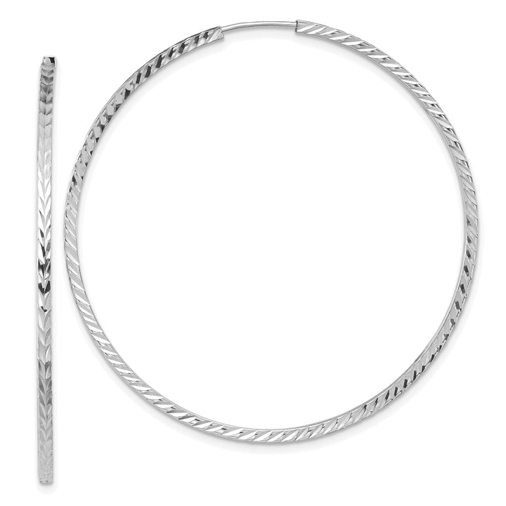 Lovely Rita's Earrings 14K White Gold Square-Tube 1.35x50mm Endless Hoop Earrings