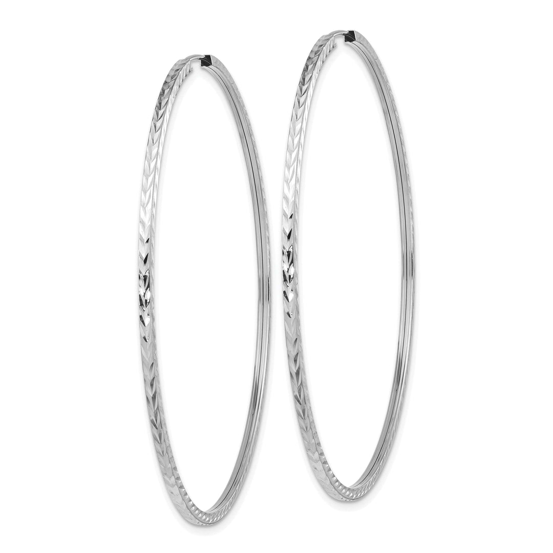 Lovely Rita's Earrings 14K White Gold Square-Tube 1.35x60mm Endless Hoop Earrings
