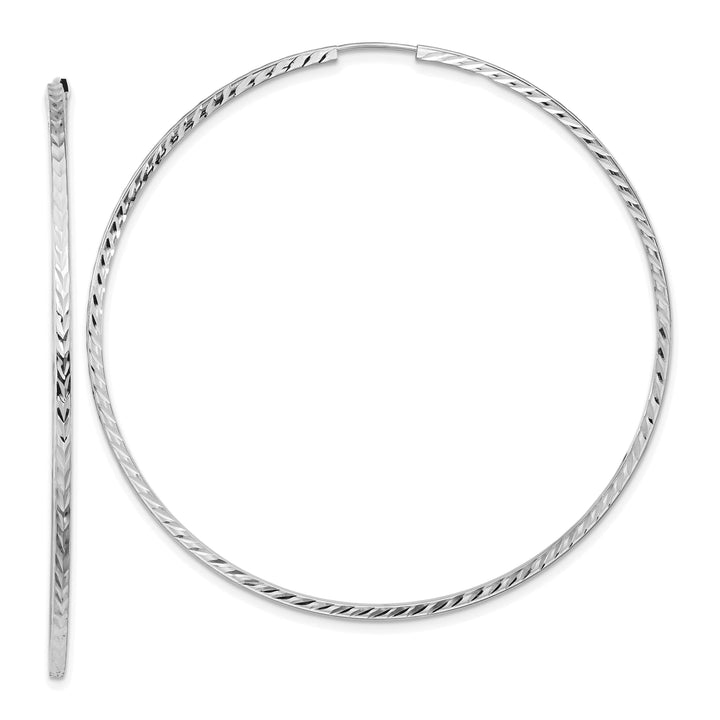 Lovely Rita's Earrings 14K White Gold Square-Tube 1.35x60mm Endless Hoop Earrings
