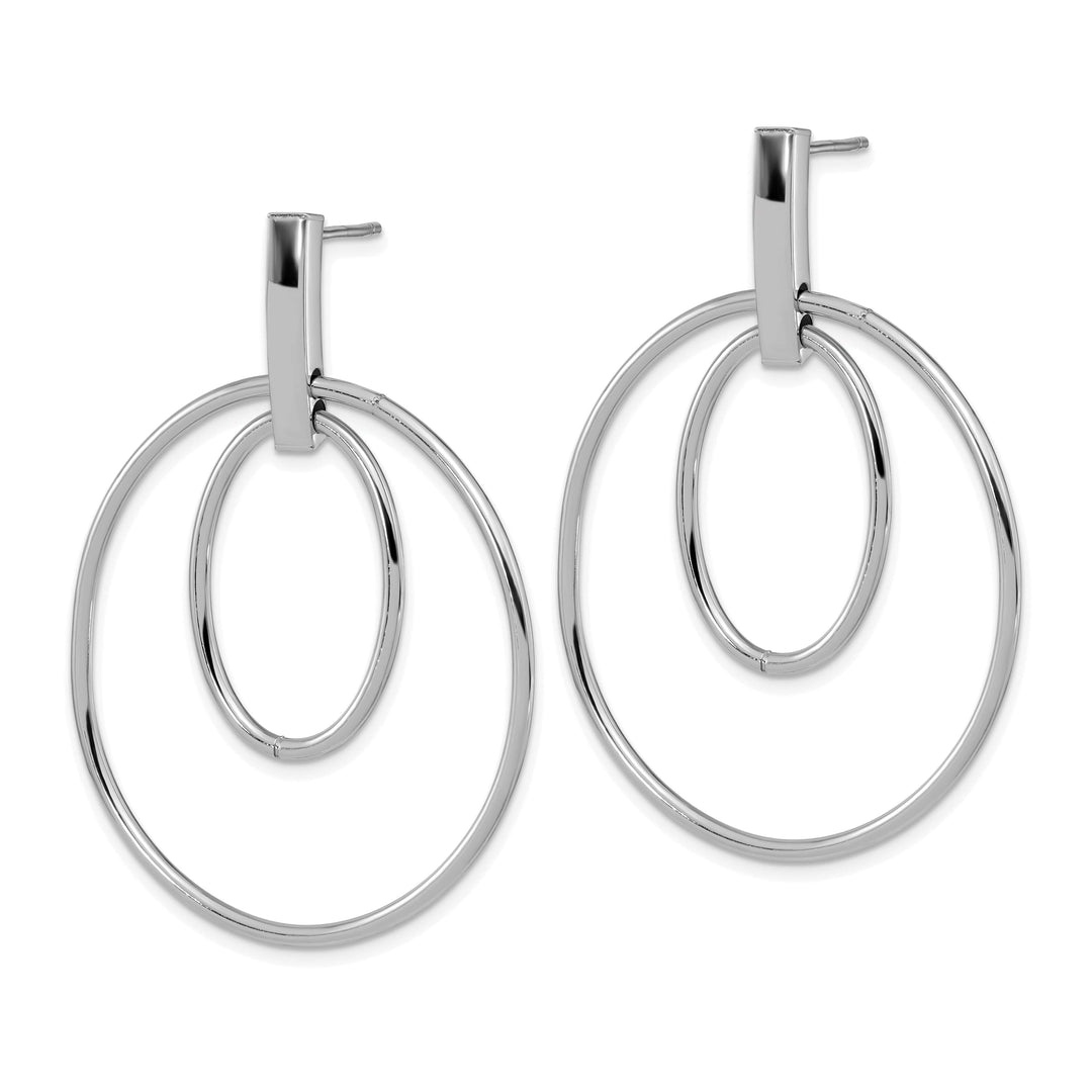 Lovely Rita's Earrings 14K White Gold Stunning Polished 35mm Post Dangle Earrings