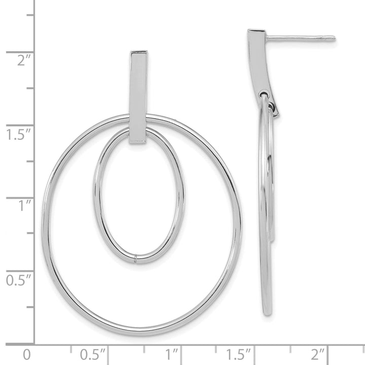 Lovely Rita's Earrings 14K White Gold Stunning Polished 35mm Post Dangle Earrings