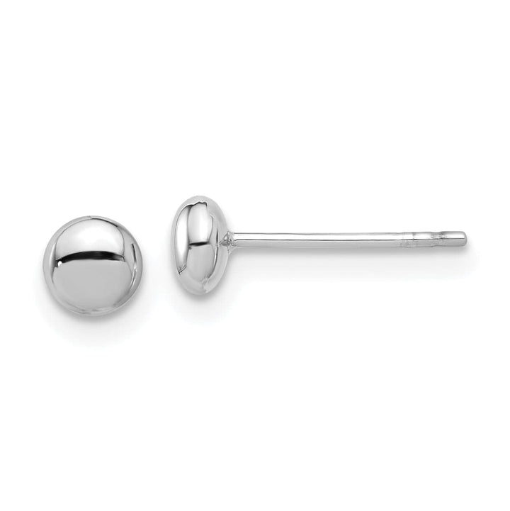 Lovely Rita's Earrings 14K White Gold Stunning Polished 4.4mm Button Post Earrings
