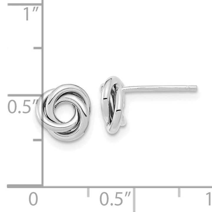 Lovely Rita's Earrings 14K White Gold Stunning Polished 8mm Love Knot Post Earrings