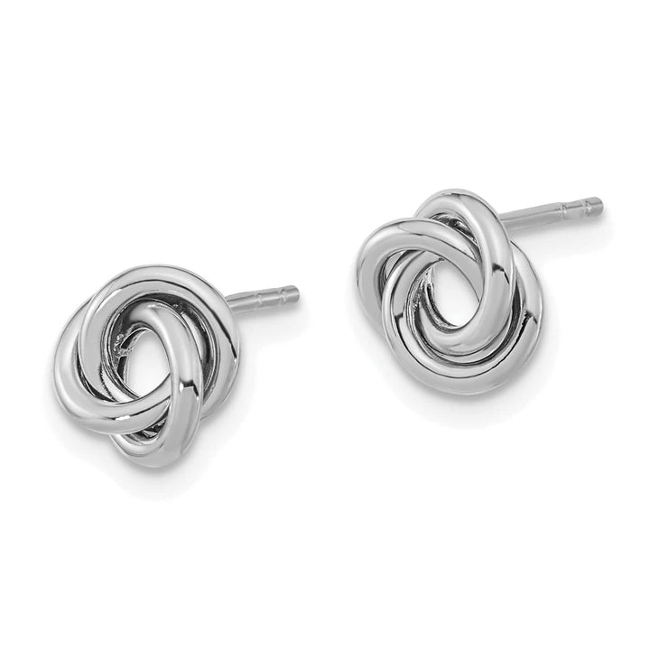 Lovely Rita's Earrings 14K White Gold Stunning Polished 8mm Love Knot Post Earrings