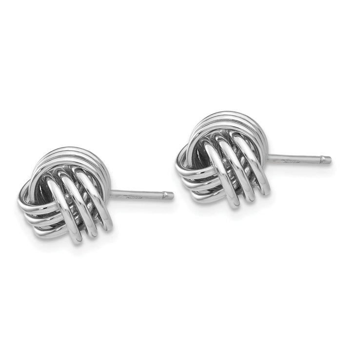 Lovely Rita's Earrings 14K White Gold Stunning Ridged 8mm Love Knot Post Earrings