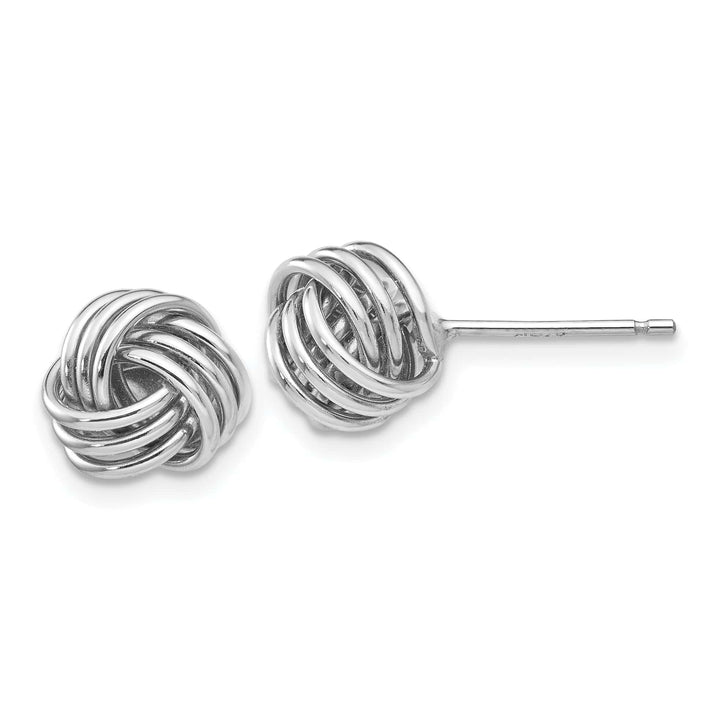 Lovely Rita's Earrings 14K White Gold Stunning Ridged 8mm Love Knot Post Earrings