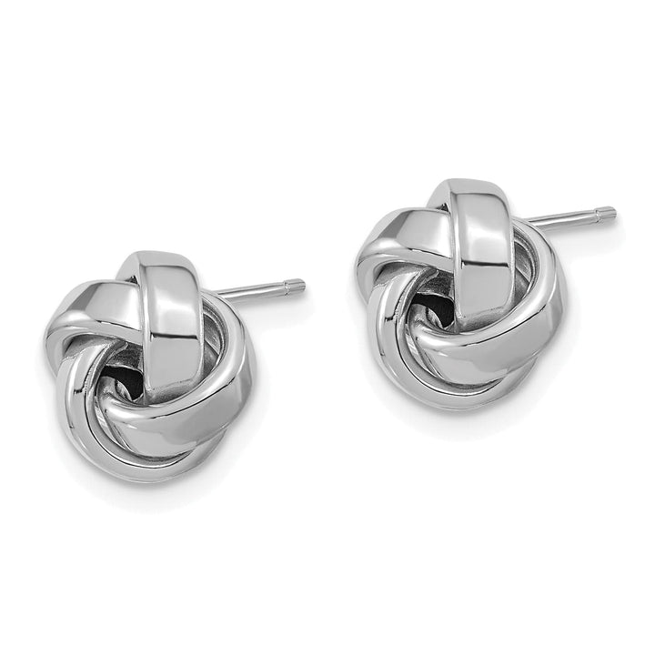 Lovely Rita's Earrings 14K White Gold Stylish Polished 10.5mm Love Knot Post Earrings