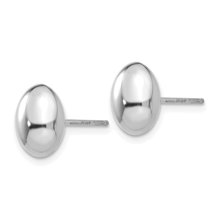 Lovely Rita's Earrings 14K White Gold Stylish Polished 10mm Button Post Earrings