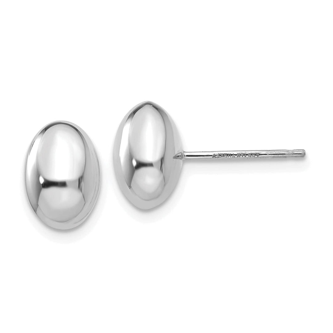 Lovely Rita's Earrings 14K White Gold Stylish Polished 10mm Button Post Earrings