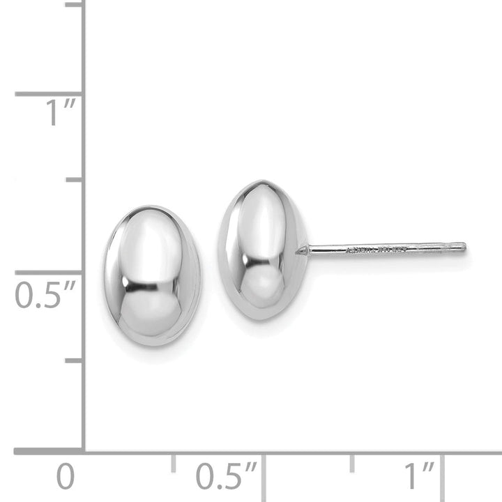 Lovely Rita's Earrings 14K White Gold Stylish Polished 10mm Button Post Earrings