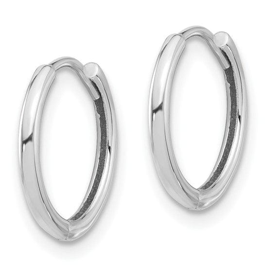 Lovely Rita's Earrings 14K White Gold Sweet Polished 14mm Round Hinged Hoop Earrings