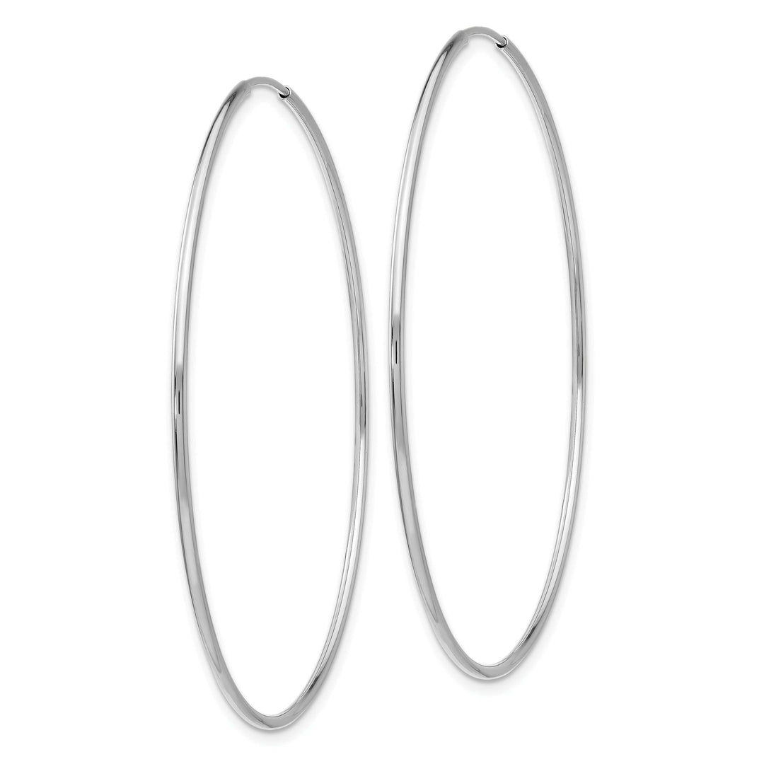 Lovely Rita's Earrings 14K White Gold Timeless Polished 1.2mm x 54mm Endless Hoop Earrings