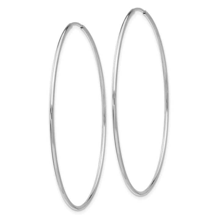 Lovely Rita's Earrings 14K White Gold Timeless Polished 1.2mm x 54mm Endless Hoop Earrings