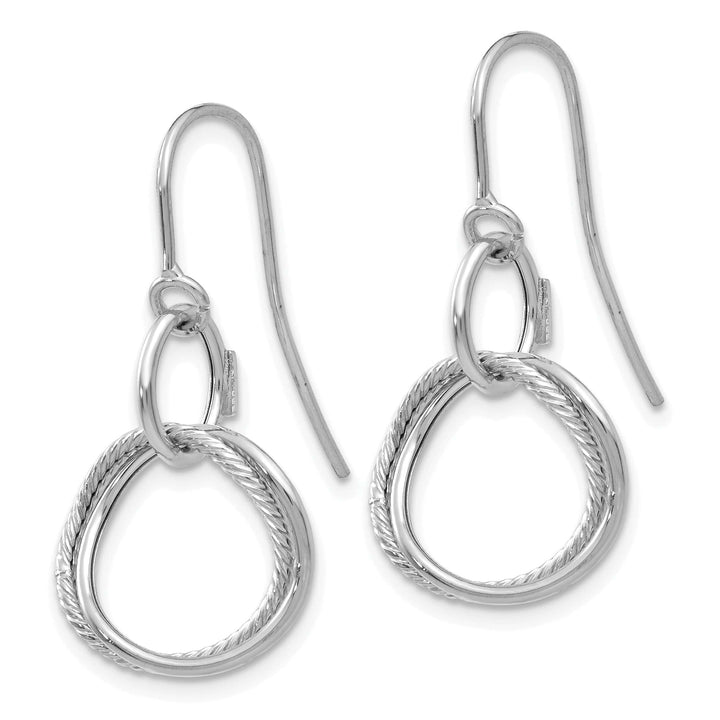 Lovely Rita's Earrings 14K White Gold Timeless Polished 12mm Twisted Circle Hook Earrings