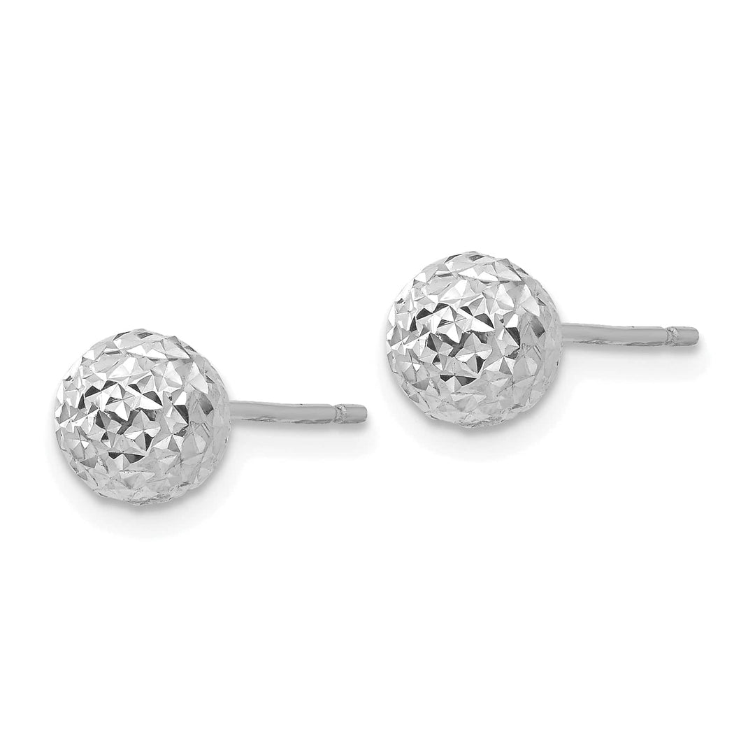Lovely Rita's Earrings 14K White Gold Timeless Polished 6mm Ball Post Earrings