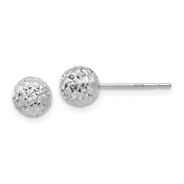 Lovely Rita's Earrings 14K White Gold Timeless Polished 6mm Ball Post Earrings