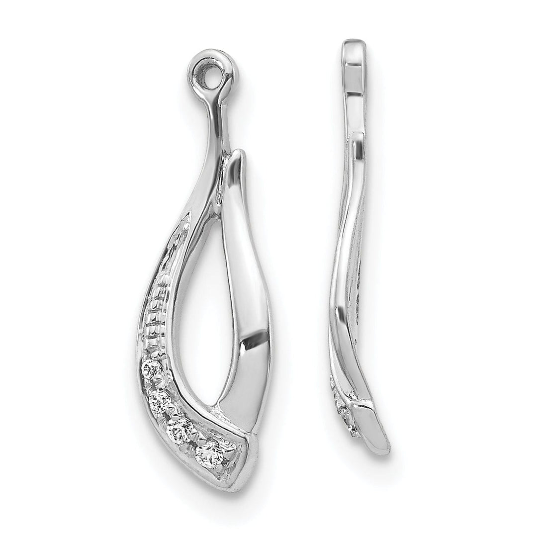 Lovely Rita's Earrings 14k White Gold Twisted Teardrop 1/20 carat Diamond Earring Jackets