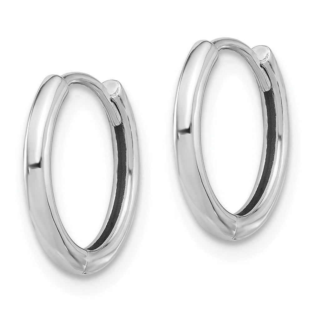 Lovely Rita's Earrings 14K White Gold Versatile Polished 14.5mm Round Hinged Hoop Earrings