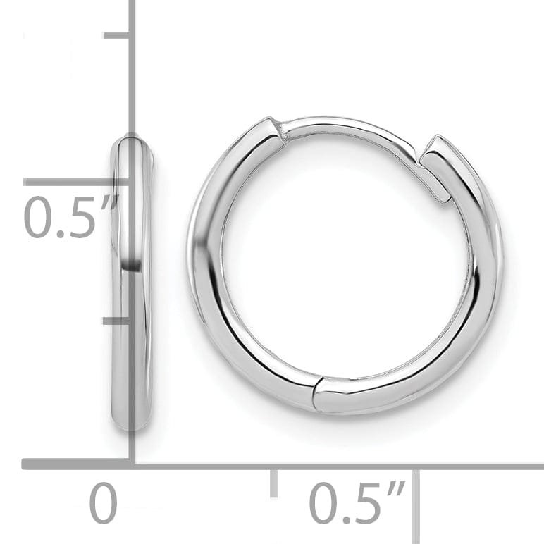 Lovely Rita's Earrings 14K White Gold Versatile Polished 14.5mm Round Hinged Hoop Earrings