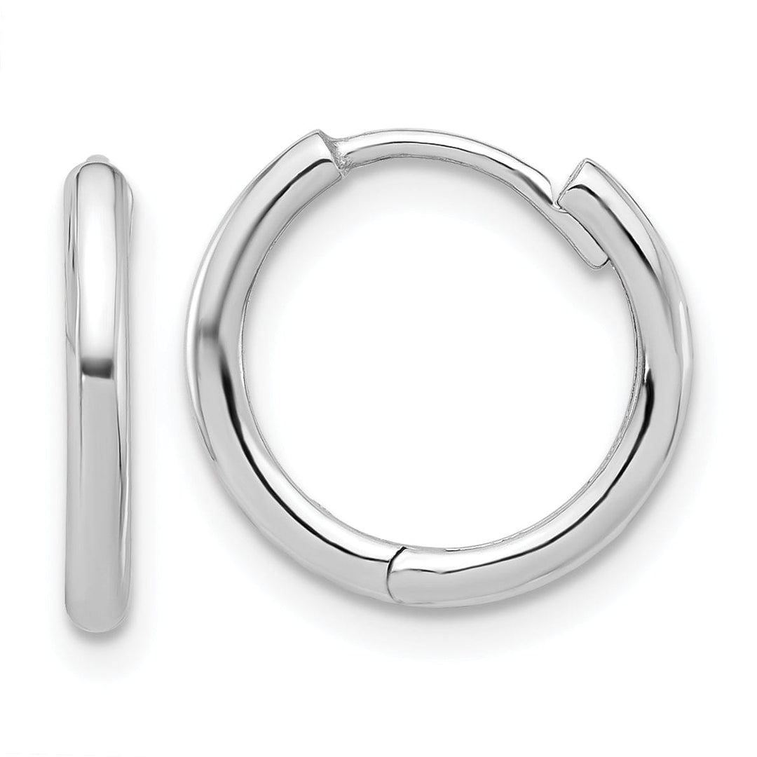 Lovely Rita's Earrings 14K White Gold Versatile Polished 14.5mm Round Hinged Hoop Earrings