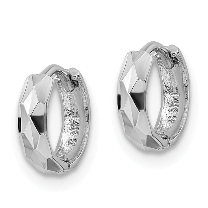 Lovely Rita's Earrings 14K White Gold Versatile Polished 9.4mm Round Hinged Hoop Earrings