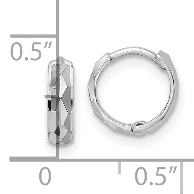 Lovely Rita's Earrings 14K White Gold Versatile Polished 9.4mm Round Hinged Hoop Earrings