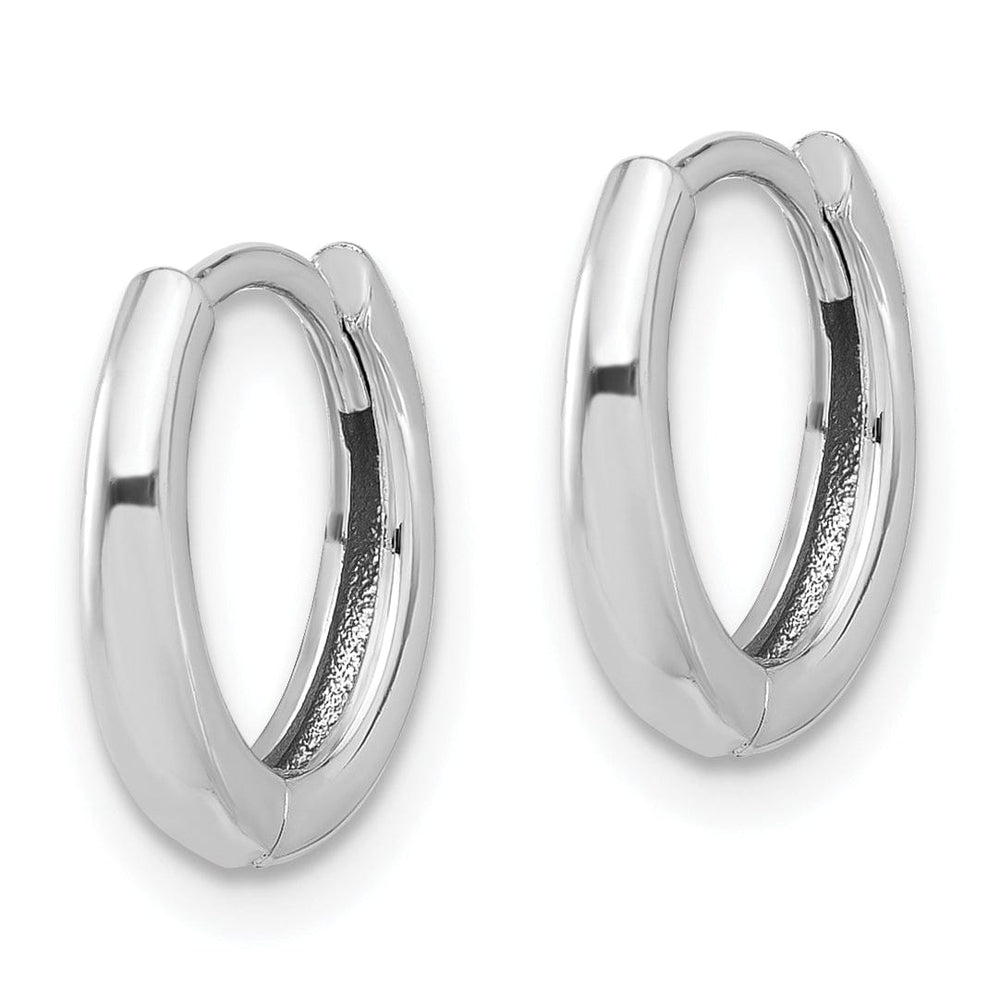 Lovely Rita's Earrings 14K White Gold Vintage Polished 12.4mm Round Hinged Hoop Earrings